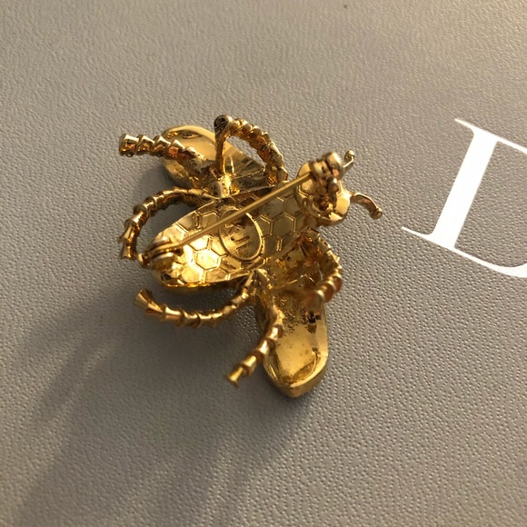 Vintage KJL Bumble Bee Rhinestone Brooch Pin - Picture 5 of 8